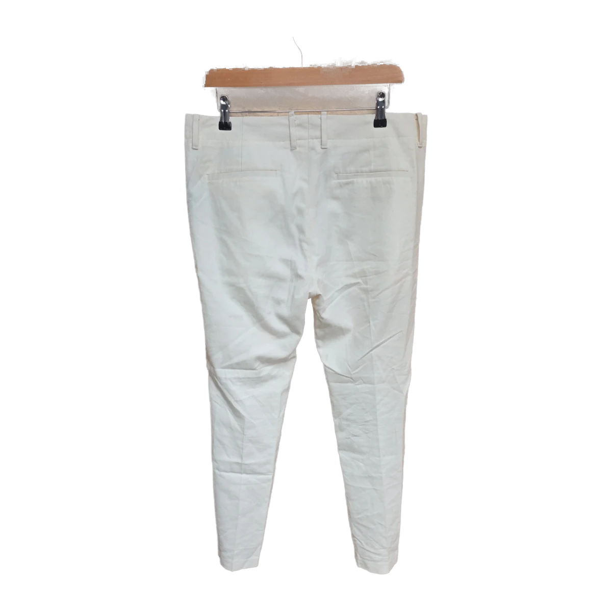 AllSaints Canis White Cotton-Wool Trousers Chinos Slim Fit view 2