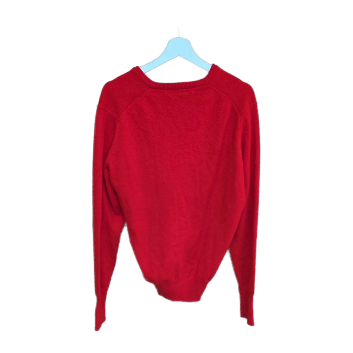 Vintage Burberrys Red V-Neck Cashmere Jumper view 2