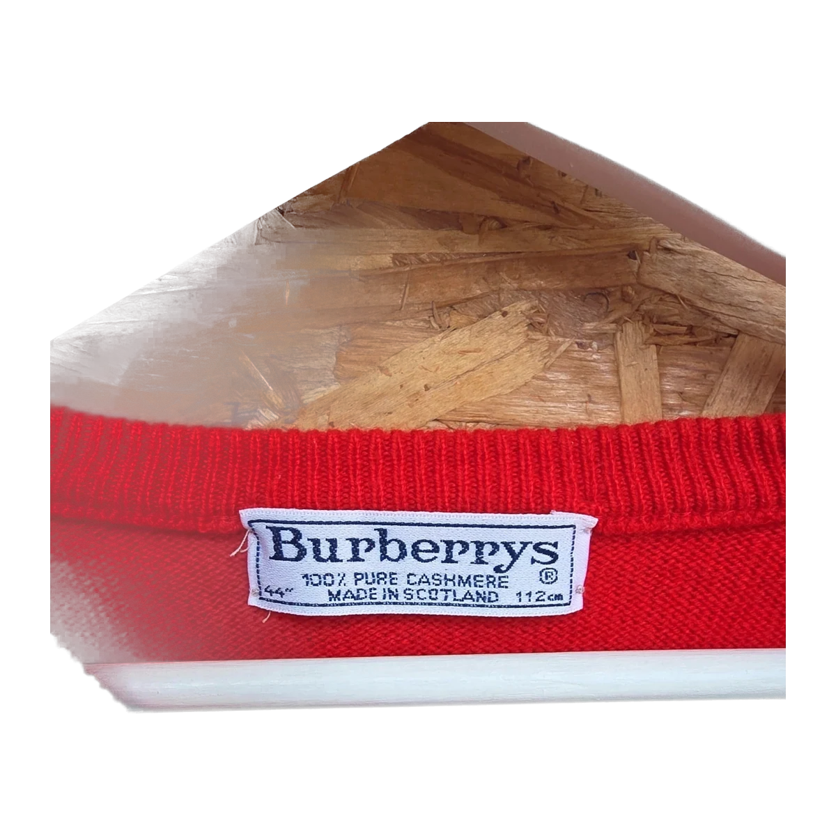 Vintage Burberrys Red V-Neck Cashmere Jumper view 3