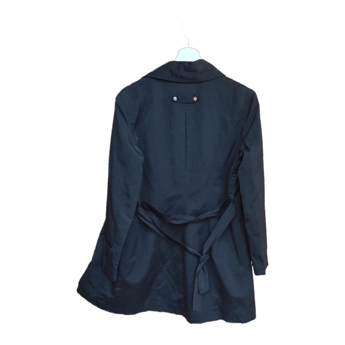 Vintage 90s Dolce & Gabbana Black Tailored Raincoat Mac Coat view 2