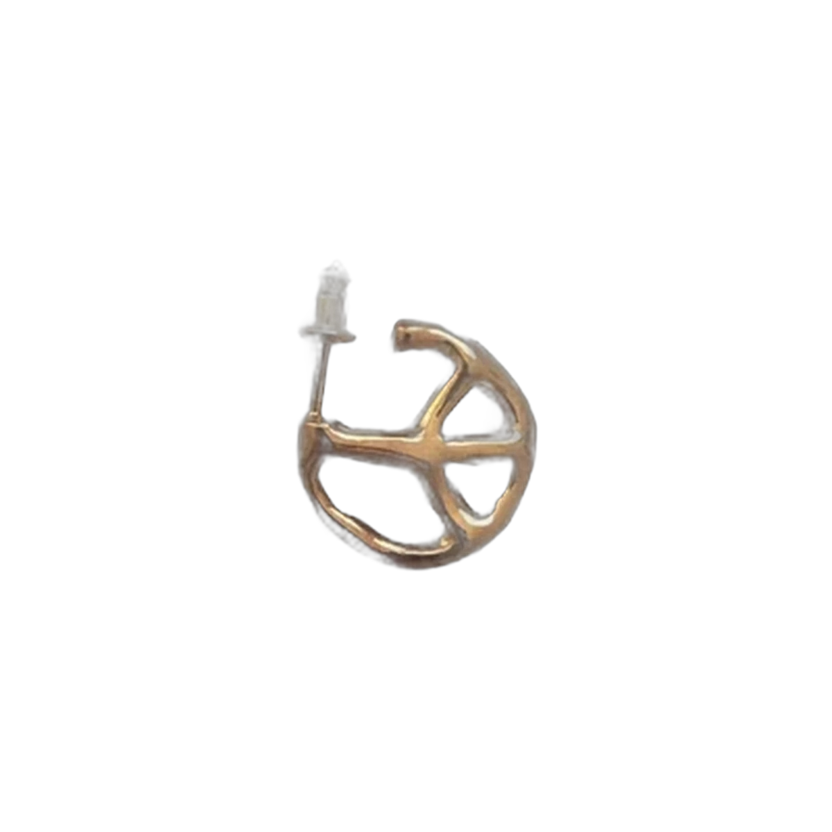 Authentic AMBUSH Single Peace Sign Hoop Earring view 3