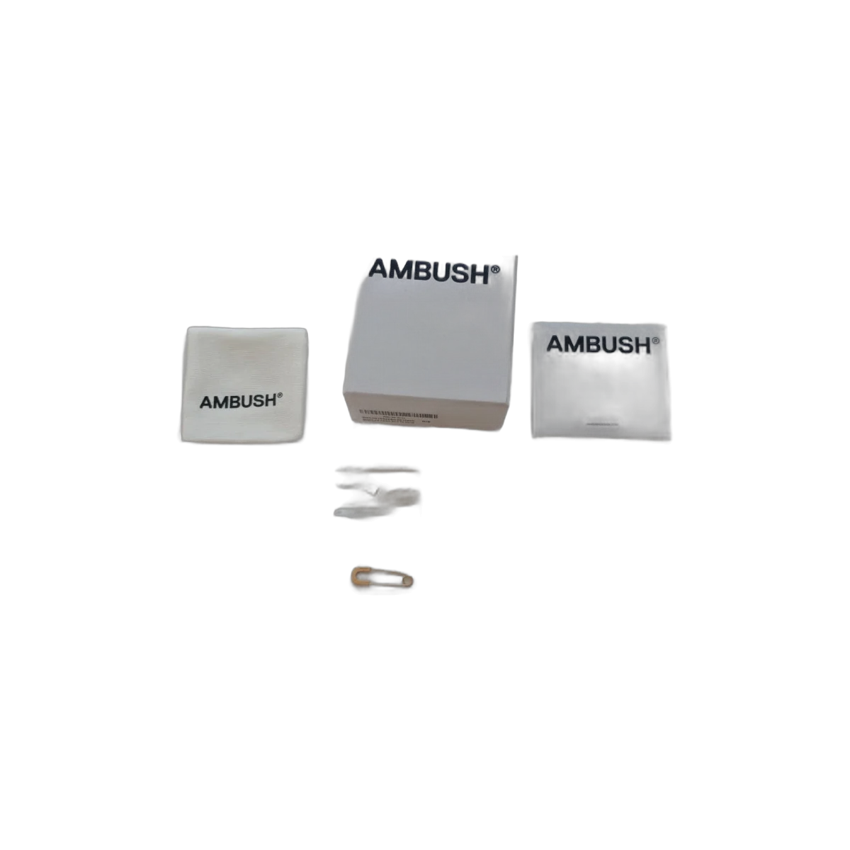 AMBUSH Gold Safety Pin Single Earring with Box & Pouch
