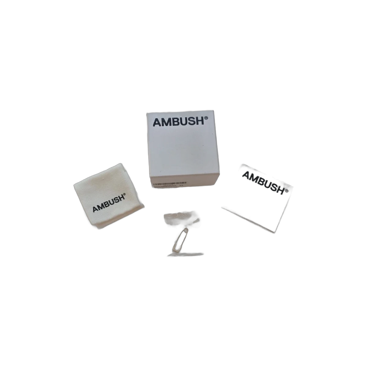 AMBUSH Silver Safety Pin Earring with Box & Pouch