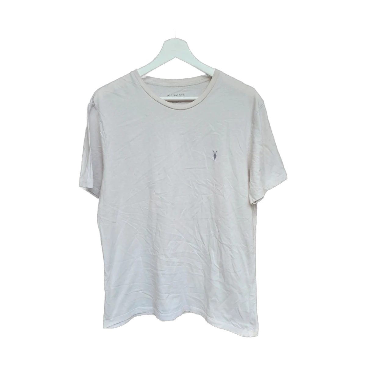 AllSaints Ramskull Embroidered T-Shirt Off-White Cream
