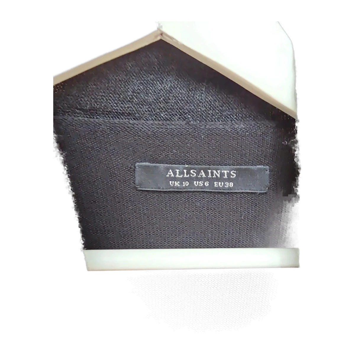 AllSaints Drina 2-in-1 Draped Cardigan Layer Dress Black Grey view 3