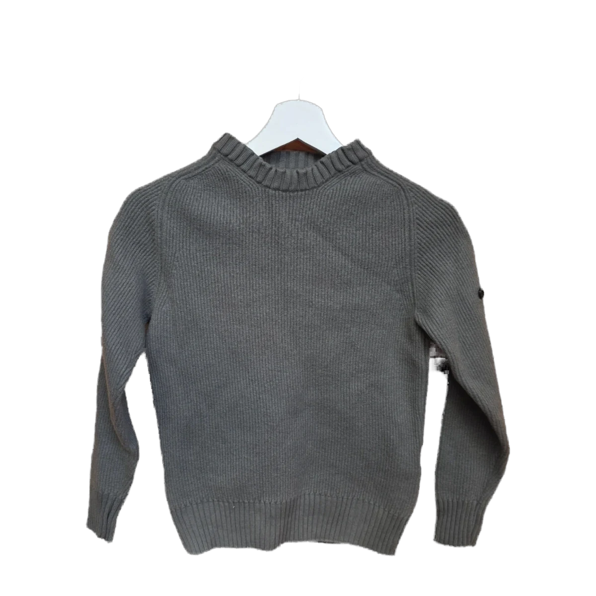 Stone Island Junior Ribbed Knit Jumper Grey Khaki