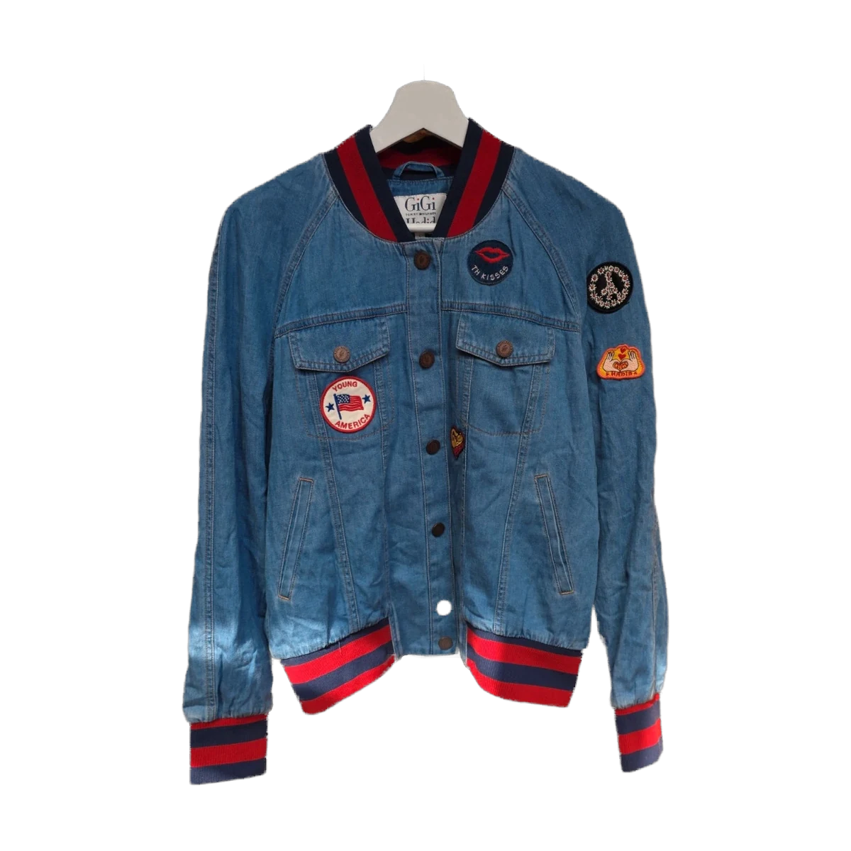 Tommy Hilfiger x Gigi Hadid Denim Varsity Bomber Jacket
