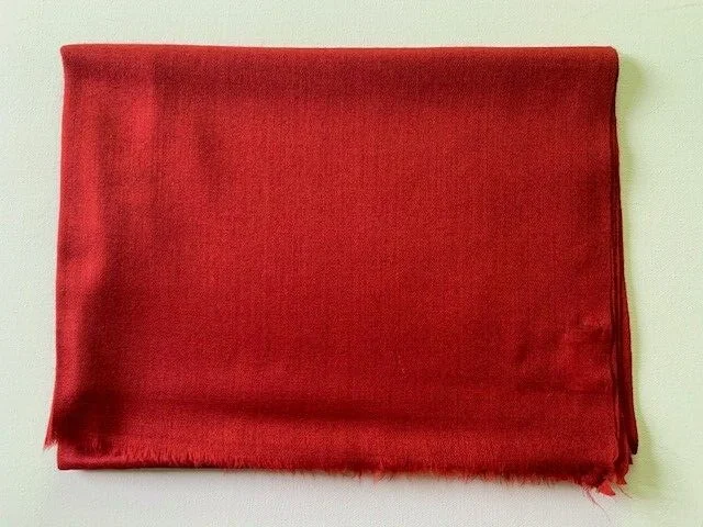 Fine lightweight cashmere & wool pashmina tomato by Pashmina Love view 4