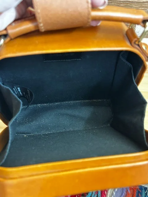 AND OTHER STORIES chestnut tan leather boxy xb shoulder bag view 6