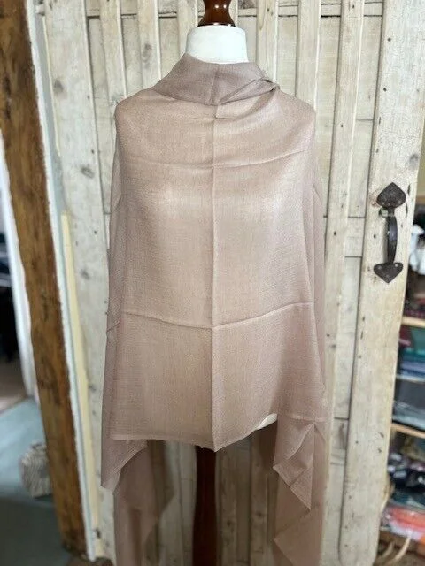 Superior pure pashmina beige fine quality lightweight shawl by Pashmina Love