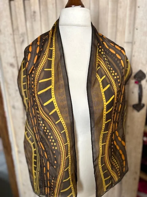 Scorched Earth KERINGKE ARTS (Louise Cavenagh) retro print scarf view 3