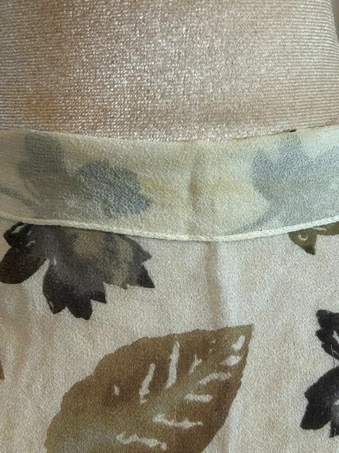 LAURA ASHLEY cream leaf print chiffon long scarf view 4