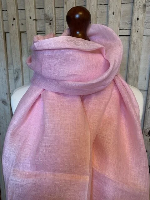 Pure fine rose pastel linen pashmina by Pashmina Love