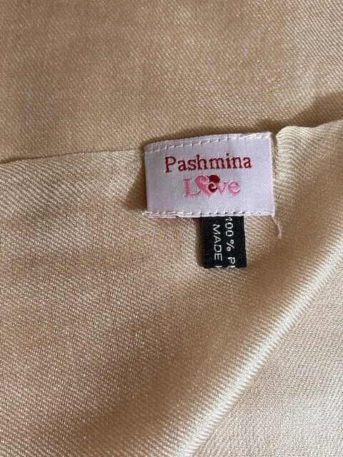 Wheat superfine pure woven silk pashmina by Pashmina Love view 4