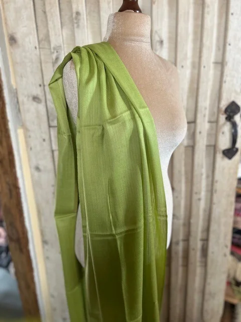 Fresh Green lightweight wool & silk pashmina shawl by Pashmina Love view 3