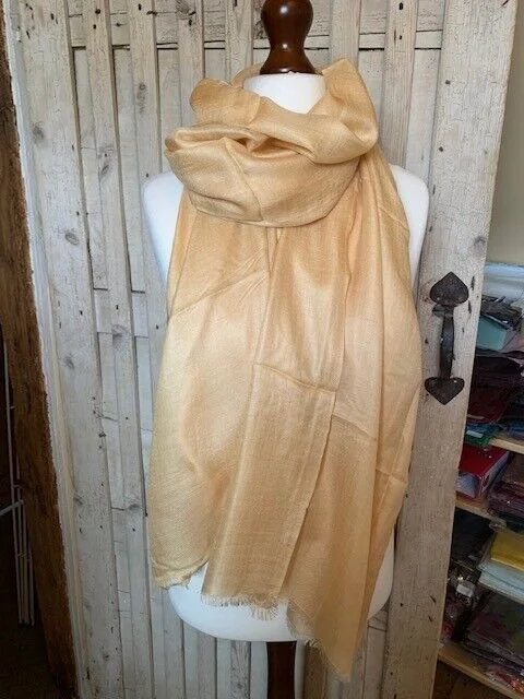 Fine lightweight chamois cashmere & silk pashmina by Pashmina Love