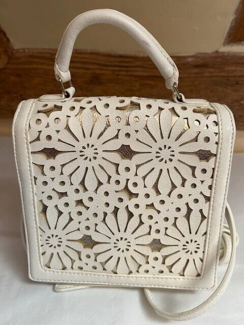 RJR Rocha John Rocha white & gold small boxy across body grab bag view 2