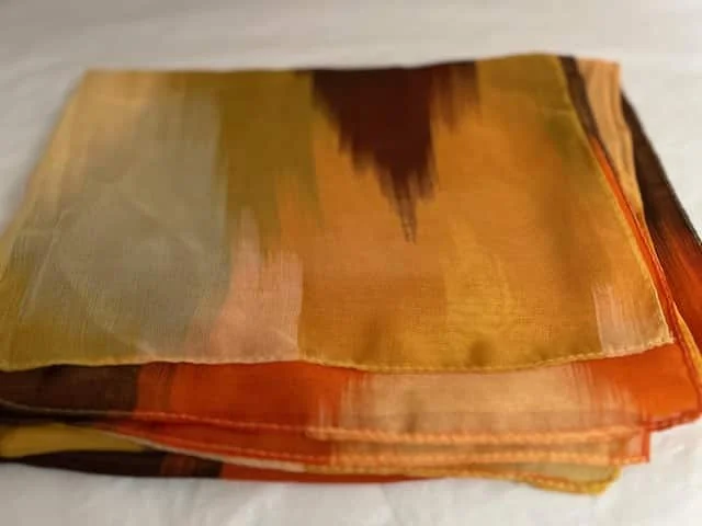 Retro shades tie dye print long silk blend scarf wrap view 6