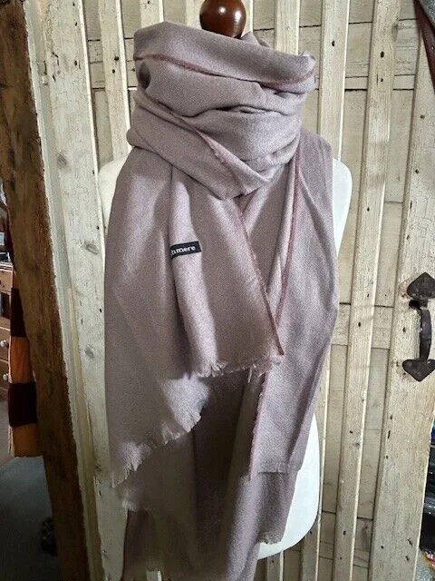 Mole fine quality wool rust stripe edged pashmina by Pashmina Love.
