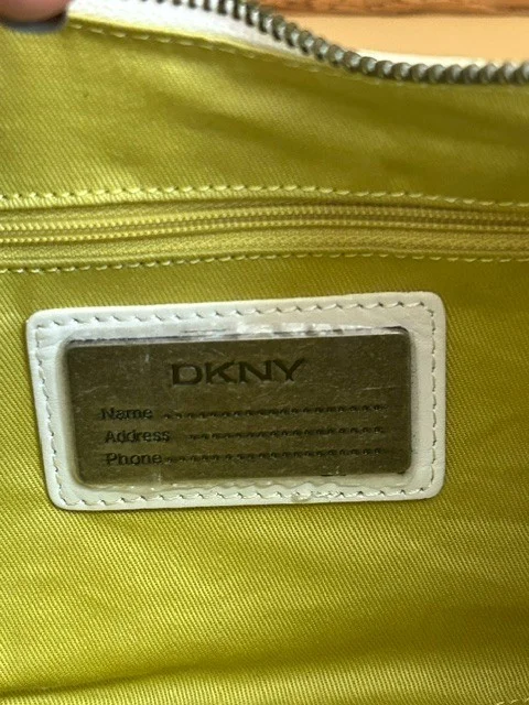 DKNY white leather east-west shape shoulder bag view 12