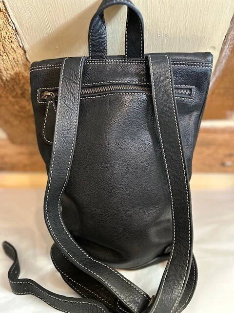 Amazing BLONDIE MANIA black pebble grained leather backpack rucksack bag view 5