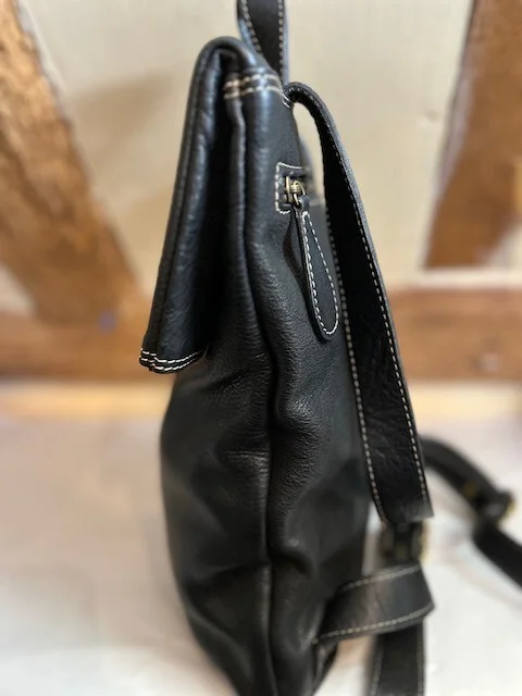 Amazing BLONDIE MANIA black pebble grained leather backpack rucksack bag view 7