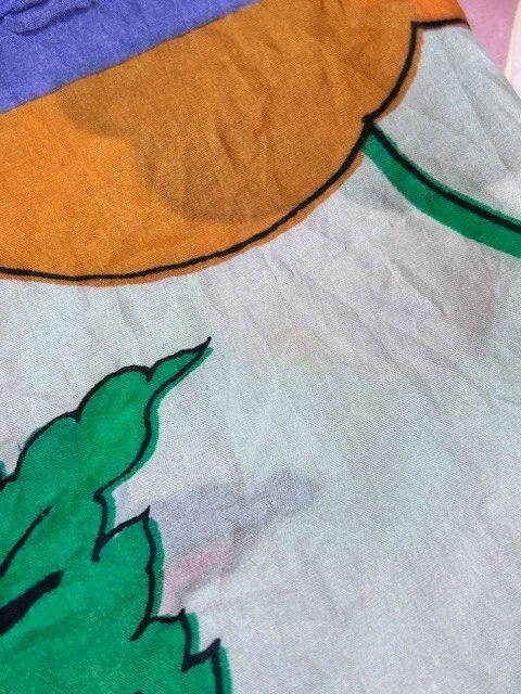 Vintage LAVA pure silk bright retro floral flower power square scarf accessory view 5