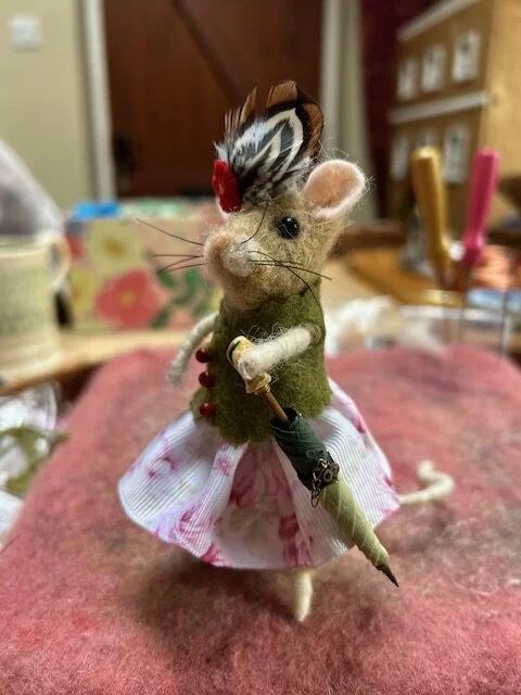 'Madeline' handmade needle felt mouse
