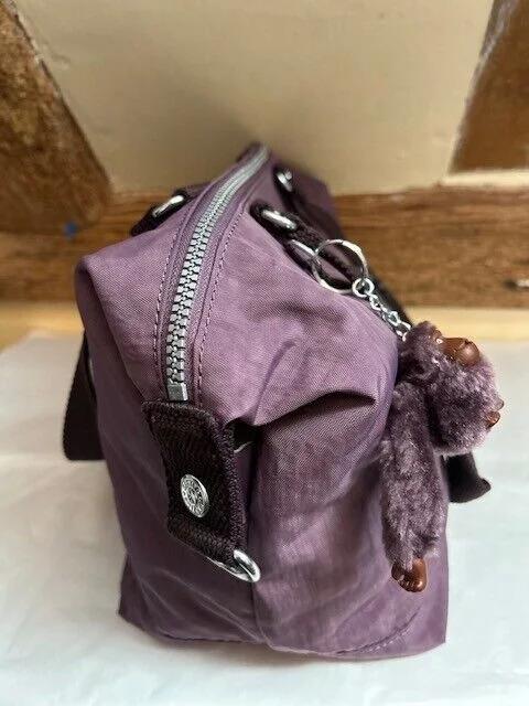 Lge Kipling heather two strap holdall shoulder handbag with 'Dina' Monkey view 4