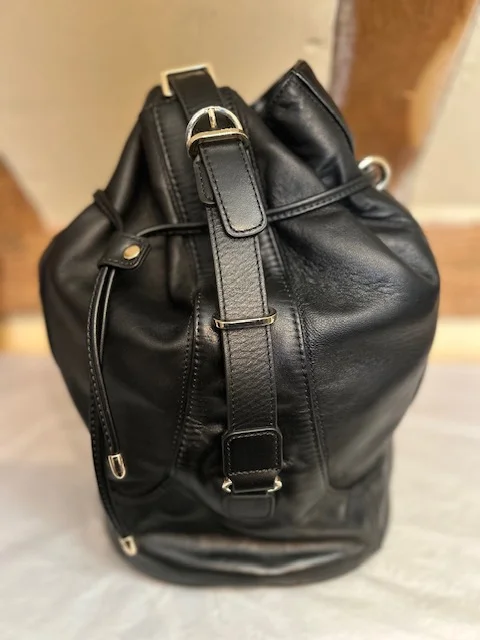 JUICY COUTURE black soft leather duffle sac shoulder xb bag view 4