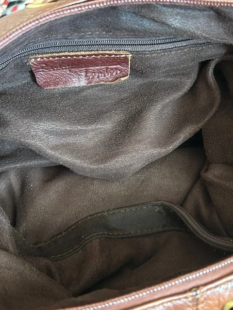 RUBY LONDON conker red brown soft rustic leather slouchy xb shoulder bag view 11