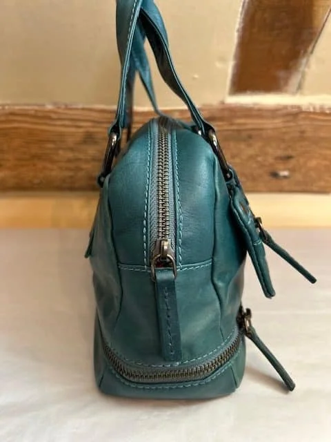 HIDESIGN by Radley dark teal rustic leather grab handbag view 5