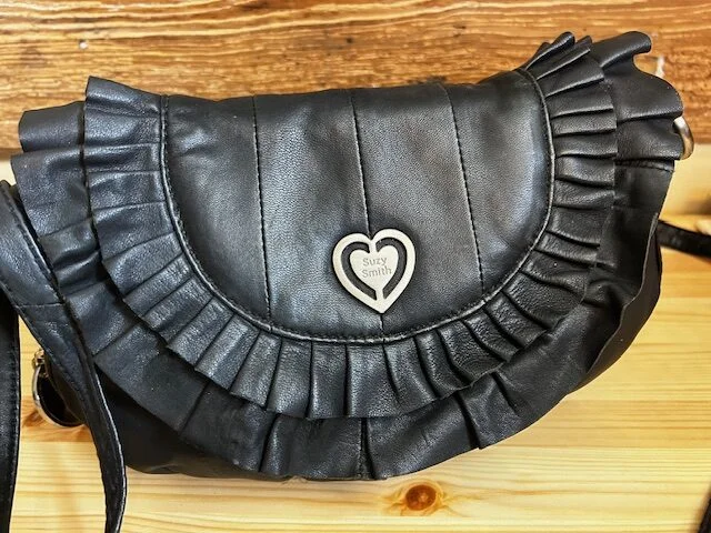 SUZY SMITH butter soft black leather shoulder xb bag view 3