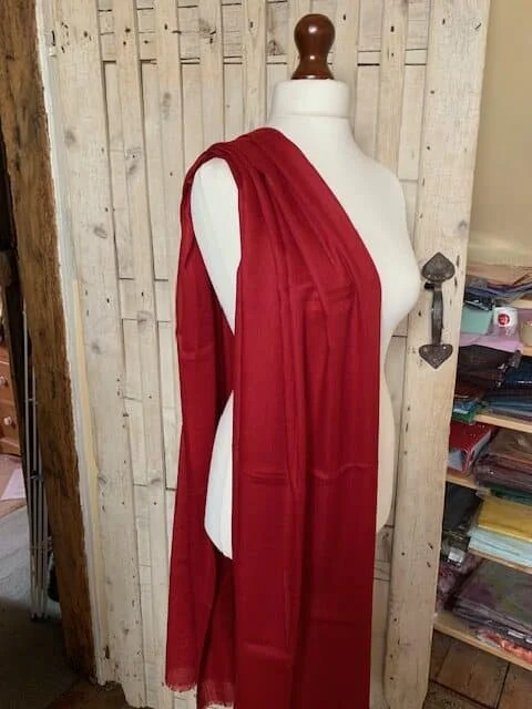Superfine ruby wool silk pashmina by Pashmina Love view 2
