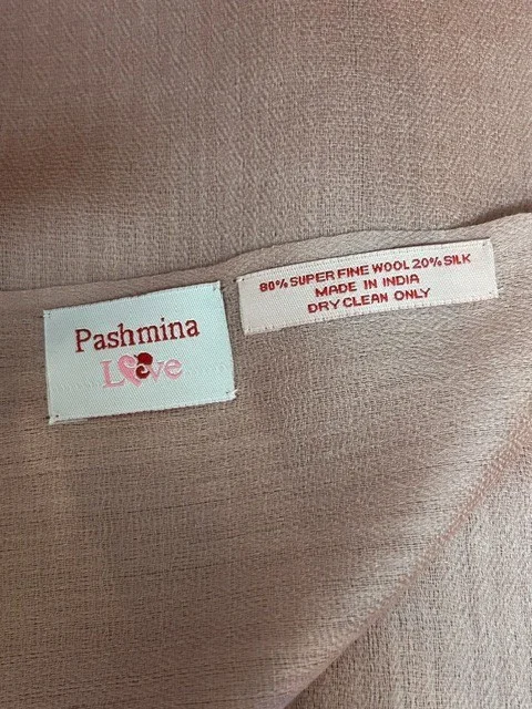Dusky rose pink merino wool & silk blend fine lightweight all season pashmina view 4