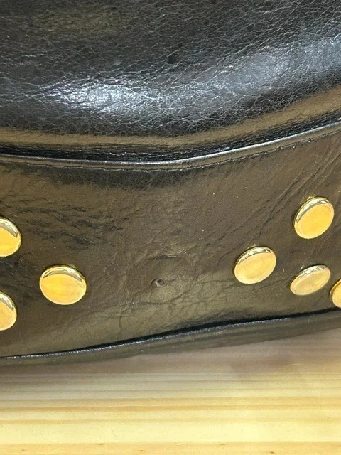 RUSSELL & BROMLEY black studded leather bucket slouch duffle xb shoulder bag view 3