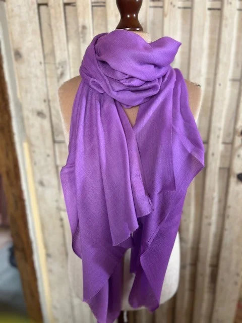 Regal Purple lightweight wool & silk pashmina shawl by Pashmina Love