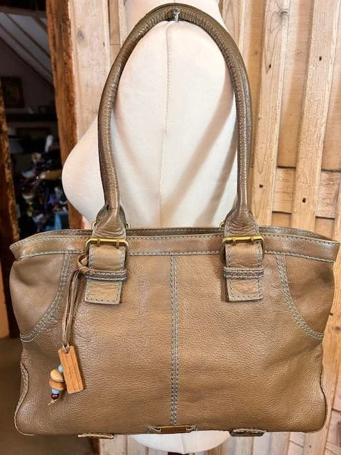HIDESIGN (Radley) khaki rustic leather shopper shoulder bag view 2