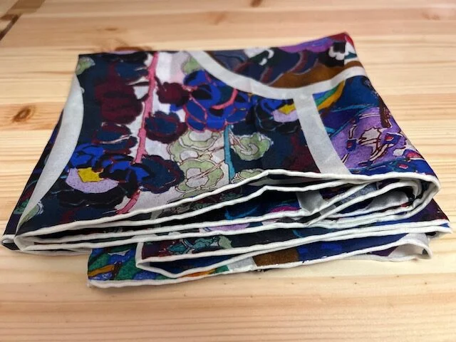 FOX & CHAVE multi coloured vibrant print pure silk scarf view 5