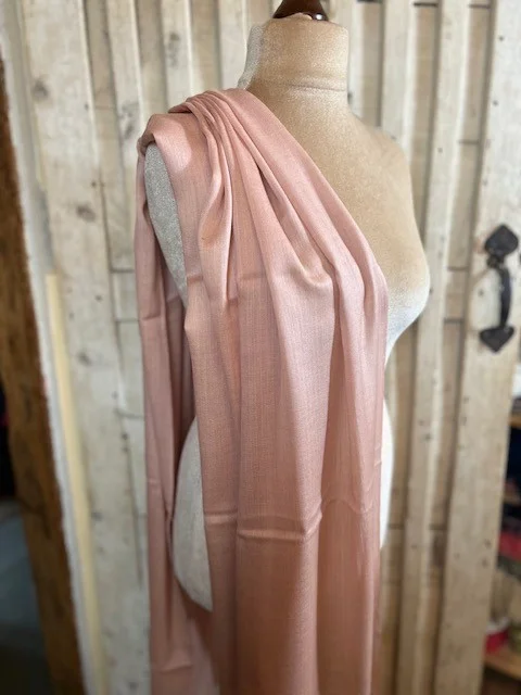 Slub pink lightweight wool & silk pashmina shawl by Pashmina Love view 4