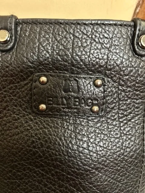 BILLY BAG black grained leather satchel saddle top handle shoulder bag view 5