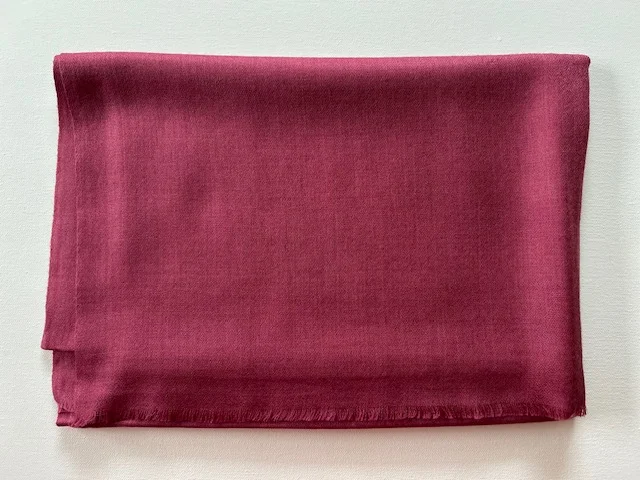 Raspberry fine lightweight merino wool & silk pashmina by Pashmina Love view 4