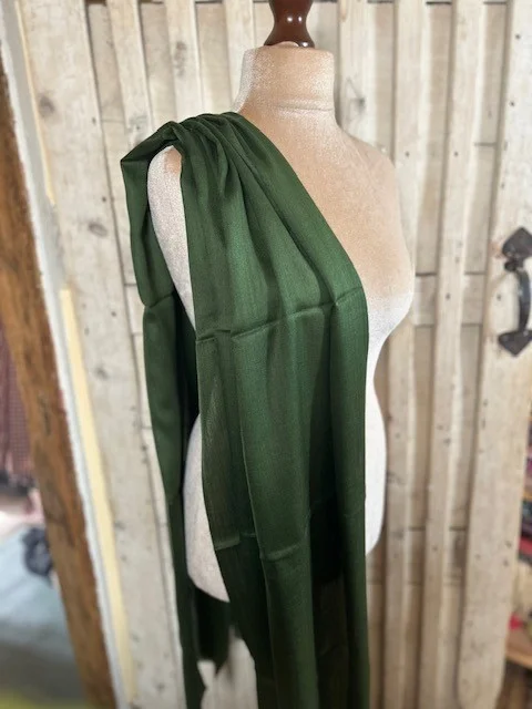 Fresh Olive lightweight wool & silk pashmina shawl by Pashmina Love view 3