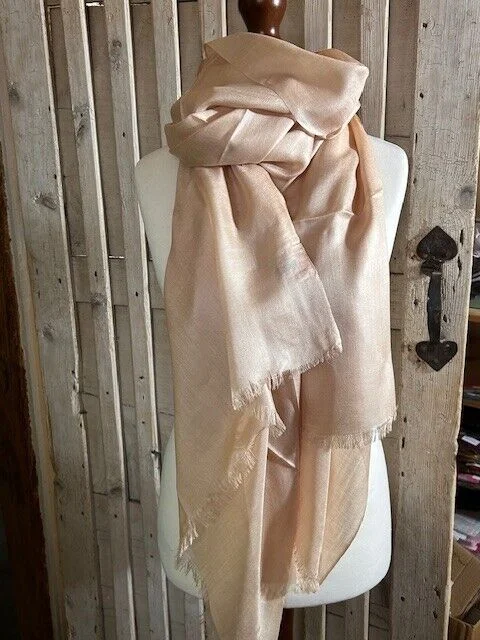 Wheat superfine pure woven silk pashmina by Pashmina Love