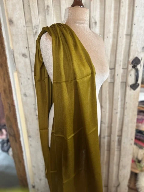 Antique Gold lightweight wool & silk pashmina shawl by Pashmina Love view 3