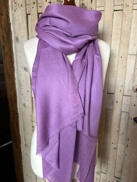 Fine lightweight amethyst cashmere & silk pashmina by Pashmina Love