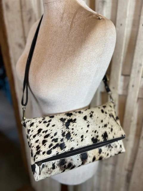 PATRICK COX cow print pony skin fold over xb shoulder bag view 2