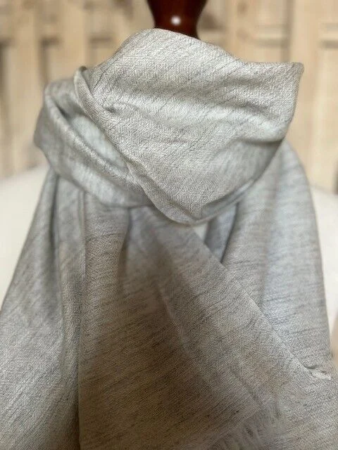 Silver marl pure pashmina/cashmere naturally dyed pashmina by Pashmina Love
