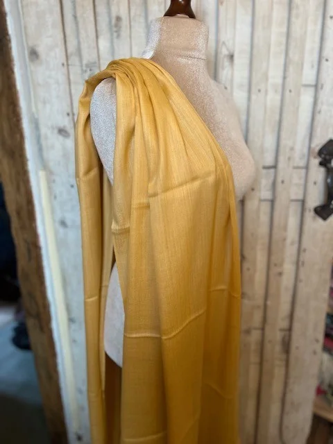 Buttersotch lightweight wool & silk pashmina shawl by Pashmina Love view 3
