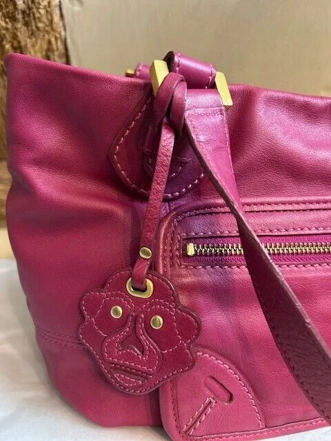 KIPLING 'Rhys' pink leather two strap adjustable size shoulder bag view 7